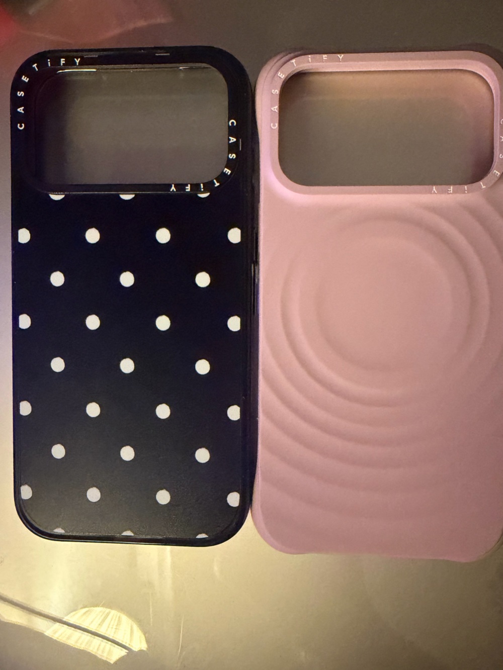 Casetify Soft-Touch Pink iPhone Case with Matching AirPods Case - Picture 2 of 7